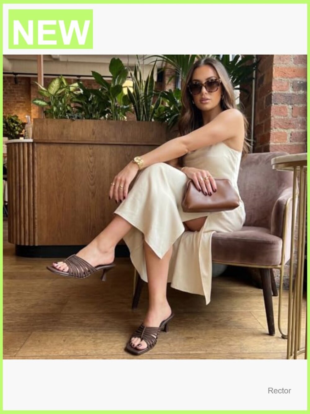 Strappy Kitten Heels, Cushioned Footbed, Slip On Open Toe Sandal - Picture 5 of 7